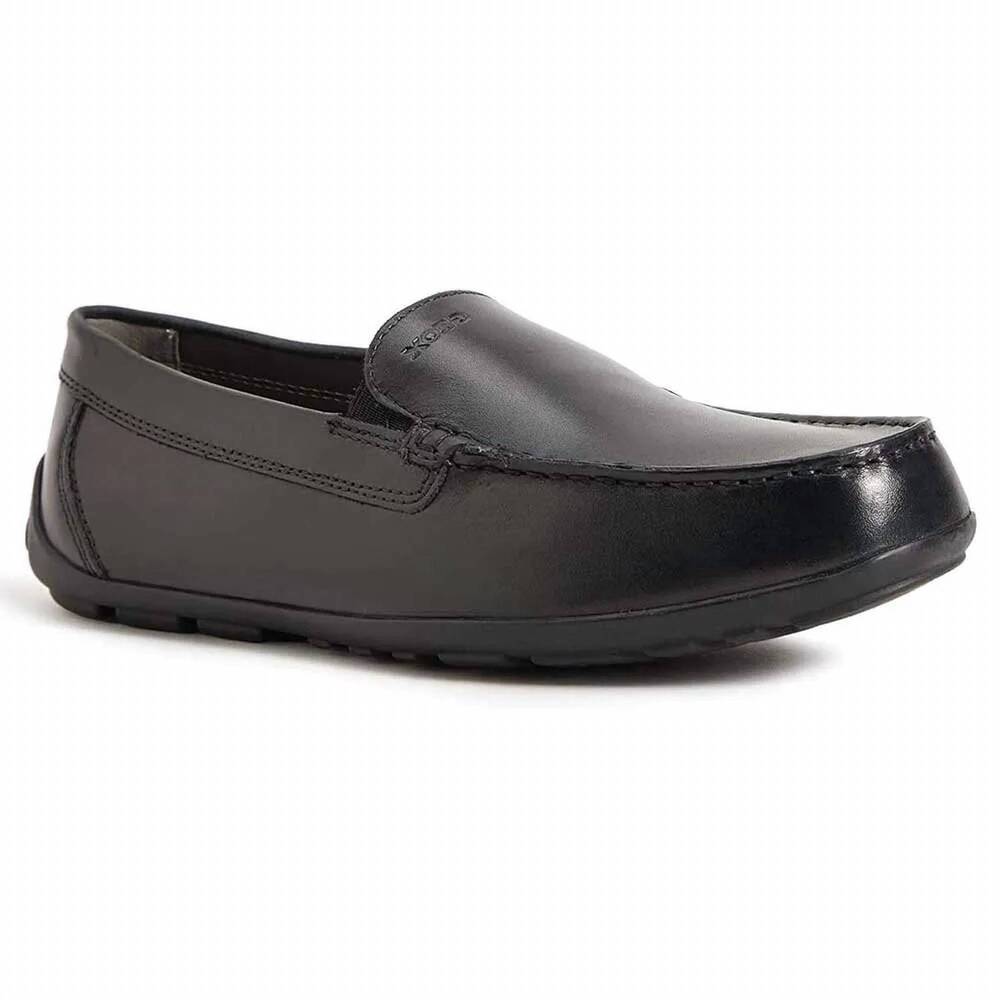 NEW GEOX men's fast plain loafer slip ons in black